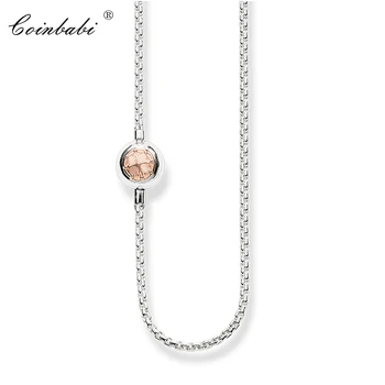 

Necklace Rose Gold Color Wheel Link Chain 925 Sterling Silver For Women & Men Gift Thomas Style Necklace Fit Ts Karma Diy