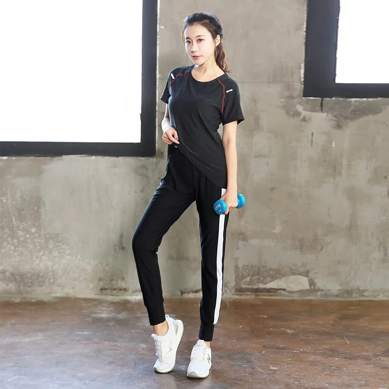 

2017 4XL Women Fitness2 pcs Set Leggings +Top Workout Clothing Gym Sport Run Girl Yoga Exercise Tight Bodybuilding Plus size