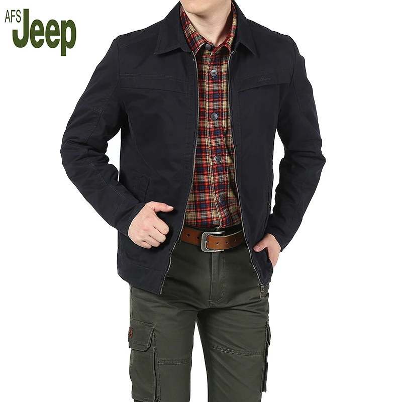 AFS JEEP 2017 new casual spring and autumn men jacket lapel collar long