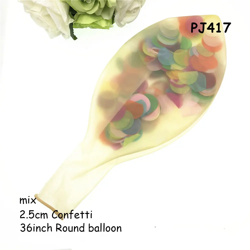 36 дюймов ясно конфетти воздушные шары Радуга конфетти воздушные шары на день рождения декорации День рождения украшения Дети клипсы для воздушных шаров - Цвет: PJ417