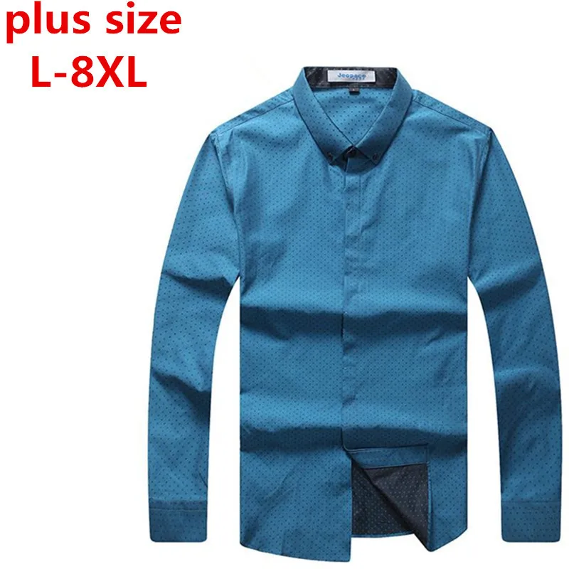 Большие размеры 9XL 8XL 7XL 6XL Весна Для мужчин Рубашки для мальчиков Повседневное Slim