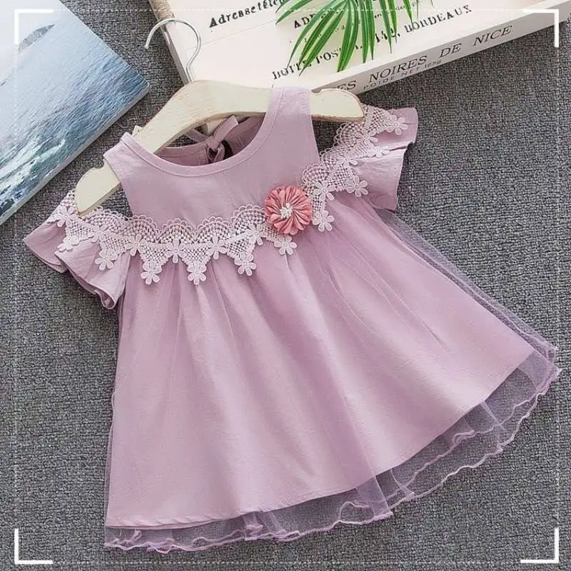 

Summer Baby Girls Toddler Dresses Princess Off Shoulder Tulle Floral Korean style Party Dresses Clothes vestiti neonata estivi