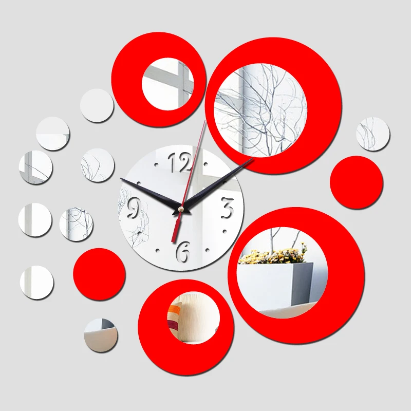 

2015 arrival hot room silver big flower quartz acrylic wall clock mode rn design luxury 3d mirror clocks watch free shipping