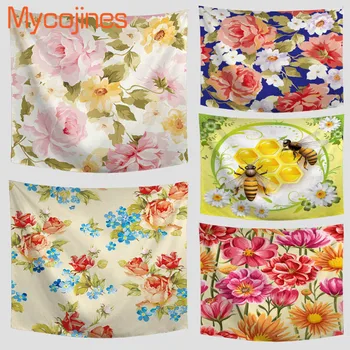 

New Romantic Big Rose Tapestry Flowers Space Tapestries Carpet Landscape Home Decororative Wall Art Hanging Bedspread Sofa Chair