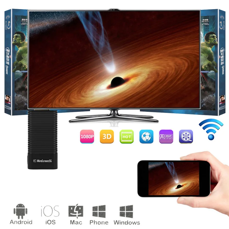 1pcs MiraScreen 5G font b TV b font Stick Wireless Display font b TV b font