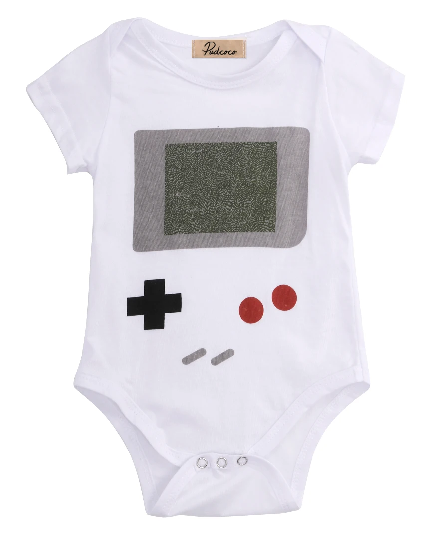 

Cute Infant Baby Boys Girl Clothes Cotton Romper Jumpsuit Game Machine Baby Rouaps Outfits 0-24M