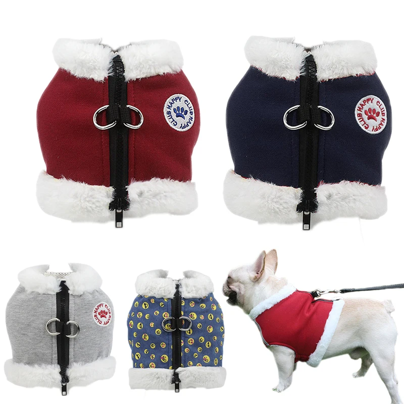 Dog Harness Winter Jacket Night Safety Reflective Harness Cotton Fleece