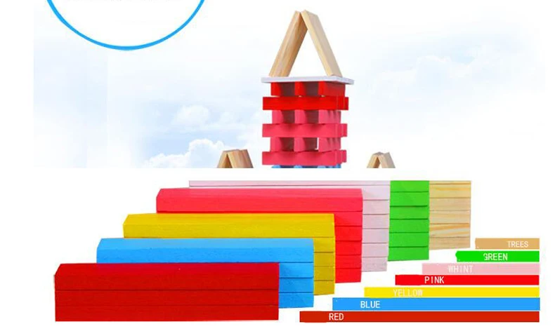 Деревянный 150 шт Строительные блоки Детская образовательная космическая логическая игрушка Деревянный Баланс домино