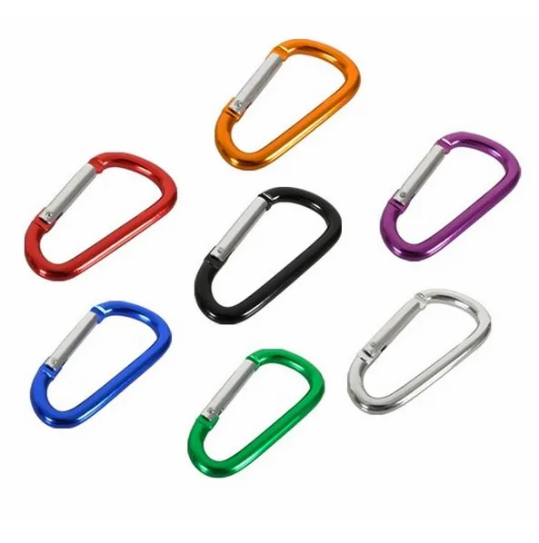 4Pcs 5# Multicolor Aluminum Alloy D Carabiner Spring Snap Clip Hooks Keychain Camping Accessories,Not for Climbing