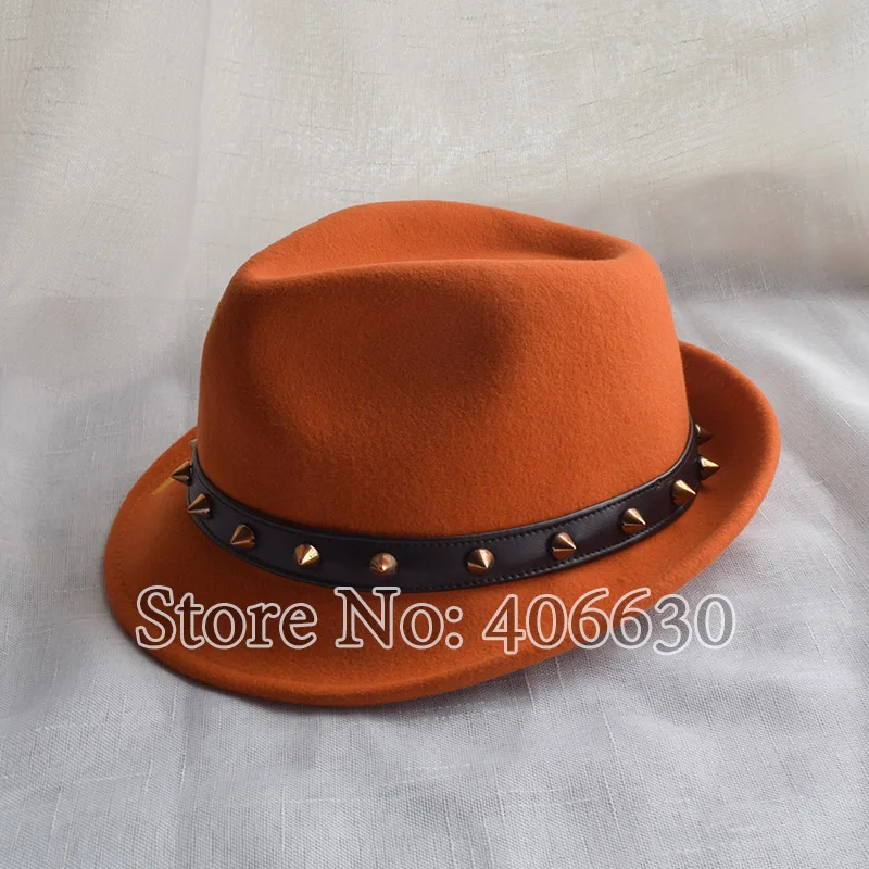 Зимняя шерстяная фетровая шляпа для мужчин Chapeu Masculino Панама оранжевый лоскутное Джаз Бесплатная доставка PWFR067