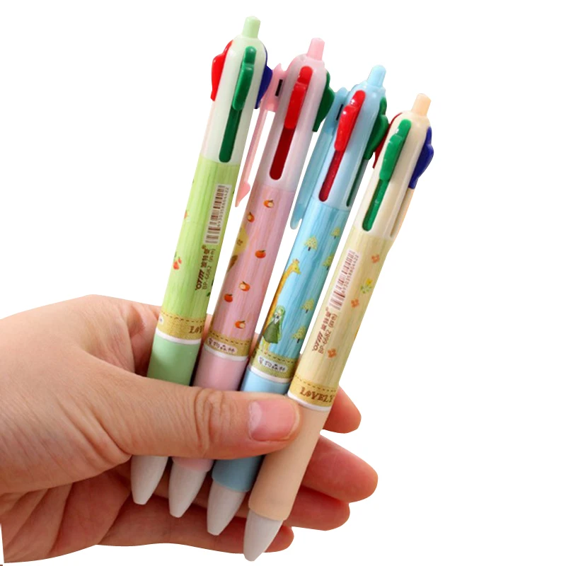 

1pcs/lot Kawaii Cartoon Pets Forest Multicolor 4 Colors Writing ballpoint pen School Office supplies