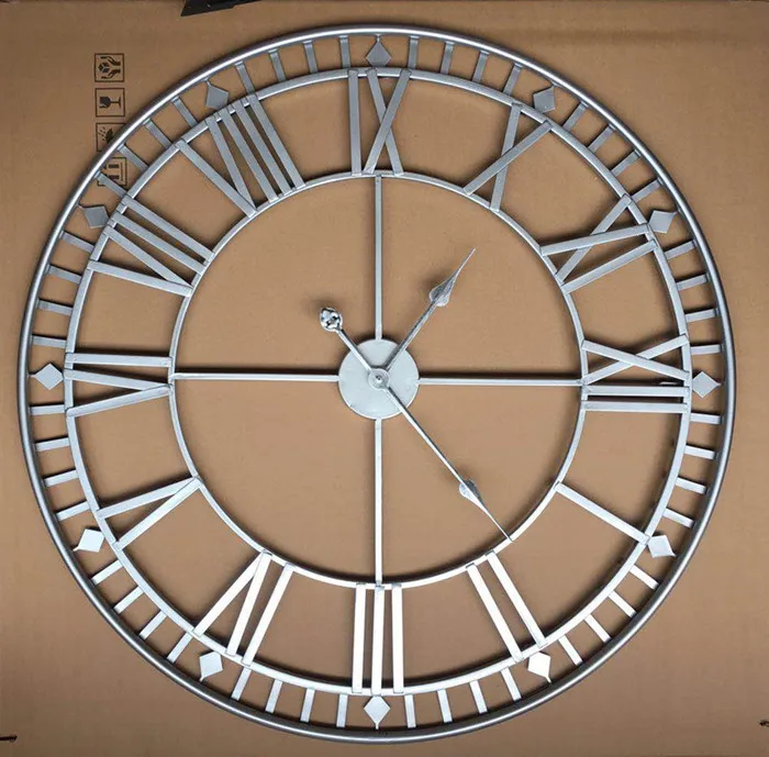 Большие настенные часы 80 см - Цвет: Silver