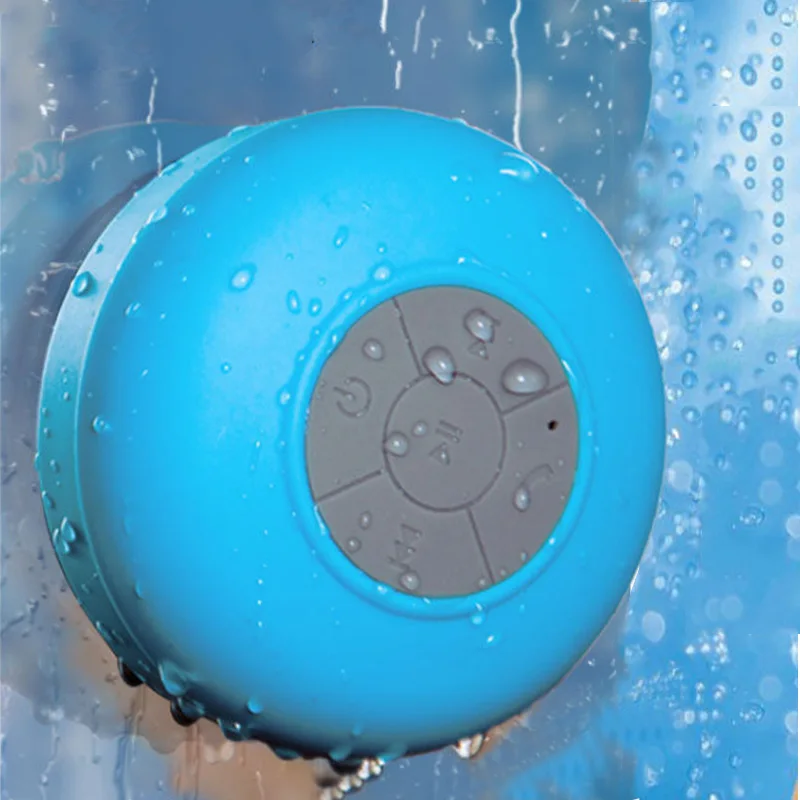 mini hifi waterproof wireless bluetooth handsfree mic suction speaker shower car
