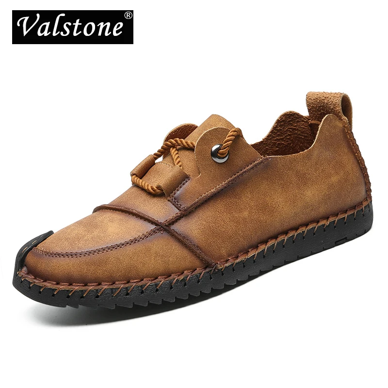 

Valstone Microfiber Men's vintage sneakers Retro leather Casual shoes Fashion flats homme handmade comfortable footwear size 46
