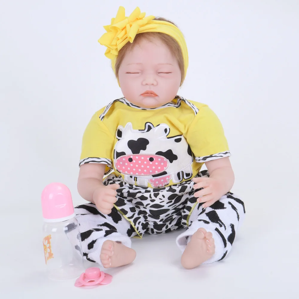 

22" 55cm Baby Silicone Reborn Doll BabyEarly Education Dolls Princess Birthday Gift Action Figure Toys