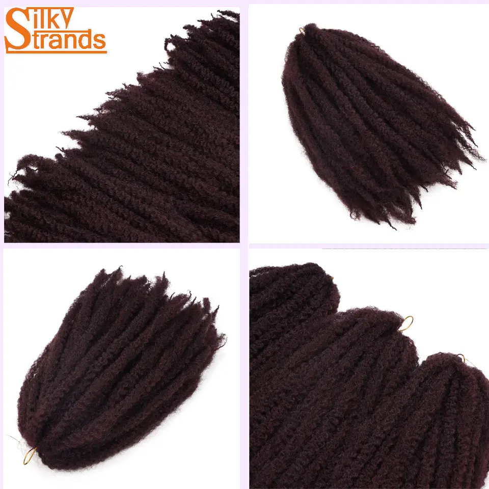 Silky Strands Marley Braids Hair Crochet Ombre Afro Kinki Kanekalon Synthetic Braiding Hair Crochet Braids Hair Extensions Bulk