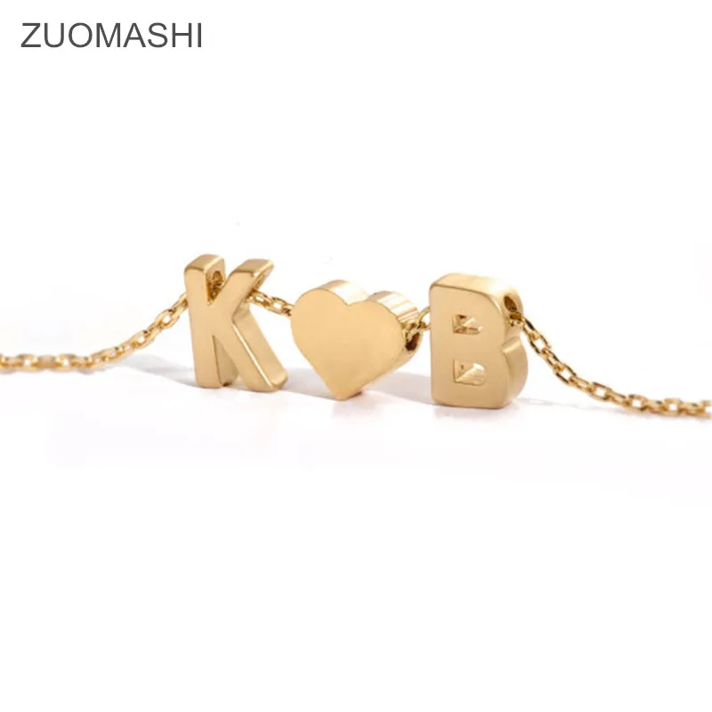 Крошечное золотое ожерелье с инициалами и сердечками, двойные буквы, именные ожерелья, Подвеска для женщин и девушек. Лучший друг ювелирные изделия