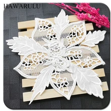 

HAWARULU 1pair of water-soluble lace embroidered floral dress collar 3D flowers DIY crafts/weding/lace clothing accessories