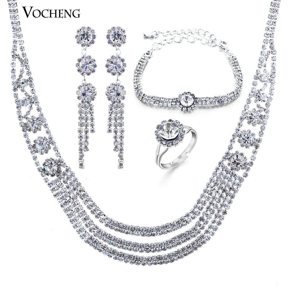 crystal wedding jewelry sets for brides