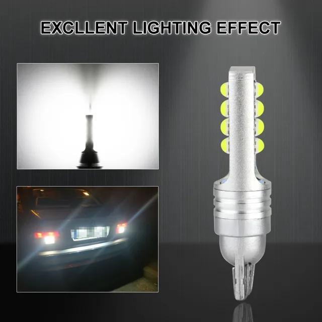 2Pcs T15 W16W LED Bulb Canbus Error Free 920 921 912 1200LM Car Reverse Light Auto Backup Brake Parking Lamp 6000K 12V 24V