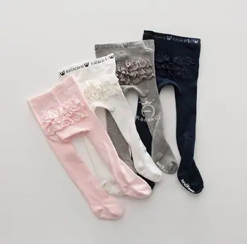 

Wholesale Baby Girl Dance Ballet Tights Layer Lace Cotton Princess Socks Children Clothing 0-4Y ka1128