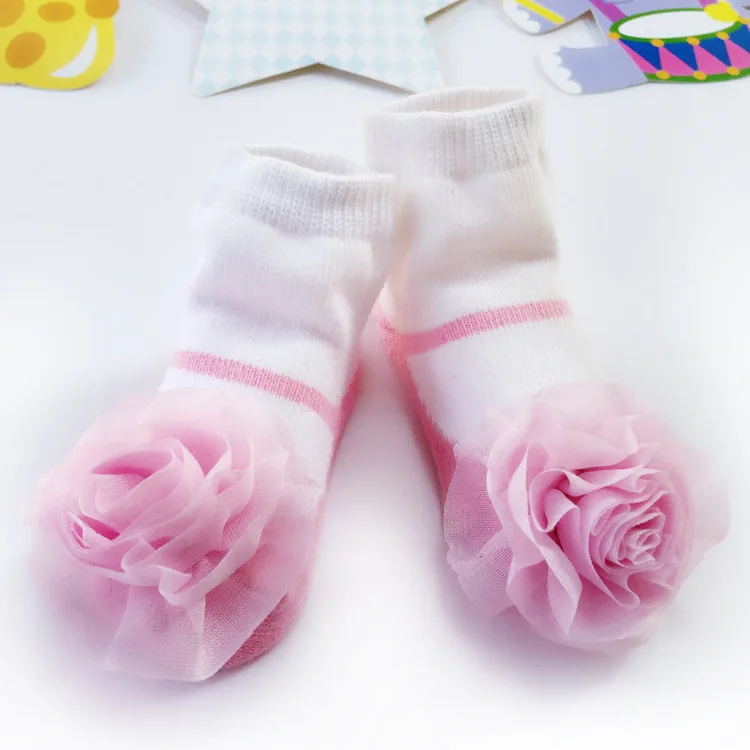 Детские носки с цветочным рисунком детские носки с 3D розами Meias para bebe, хлопок, одежда принцессы для малышей кружевные носки для малышей - Цвет: juanhua
