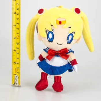 

10pcs/set Anime Sailor moon Tsukino Usagi Tuxedo Mask Chibi Usa Plush pendant toy 18CM Soft Stuffed dolls Gift