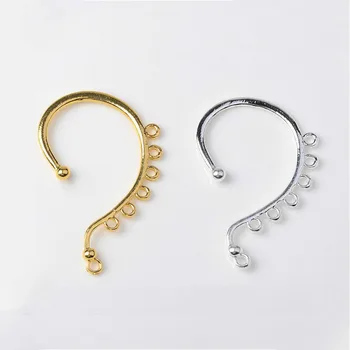 

10PCS/Lot New Alloy Earring Hooks Silver Gold Color Ear Cuff Clasp for Diy Jewelry Making Finding Ear Hang Hooks Supplies