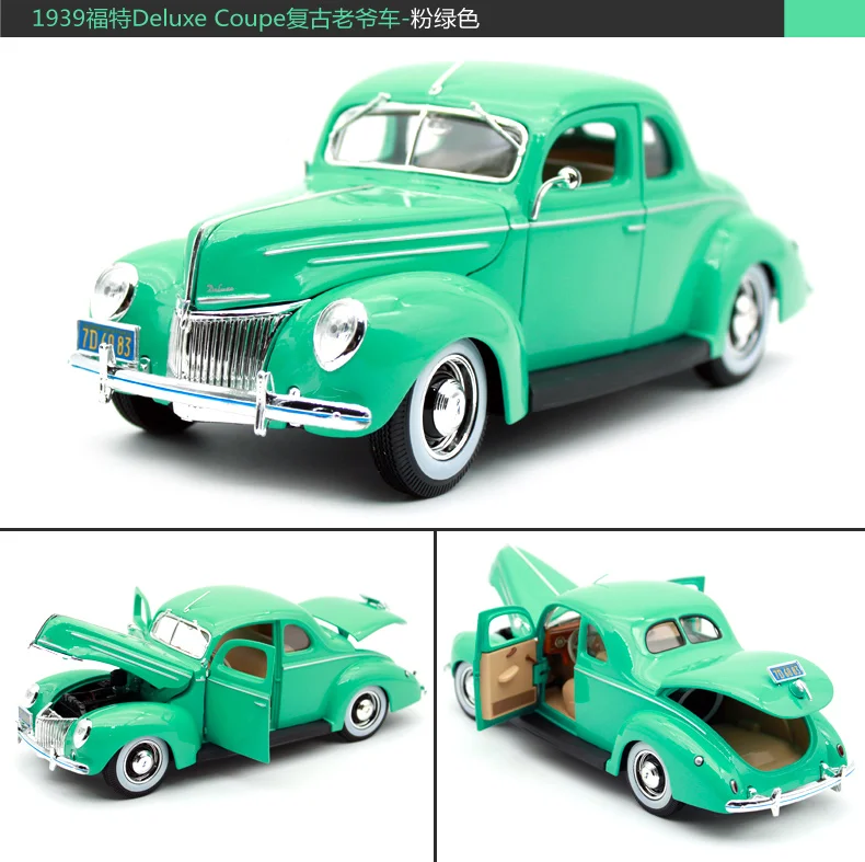 Maisto 1:18 1939 Ford Deluxe Coupe розовый зеленый старый автомобиль модель литой модельный автомобиль игрушка Новый в коробке Бесплатная доставка 31180