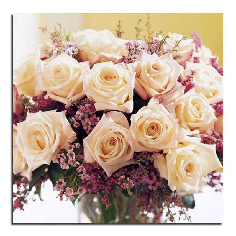 

A bouquet of roses 20x20 Wholesale DIY Diamond Painting Home Decoration Rhinestone Wall Stickers Embroidery Needlework