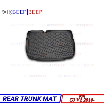 

For Citroen C3 V2 2010- car trunk mat rear inner boot cargo tray floor carpet car styling interior decoration accessories