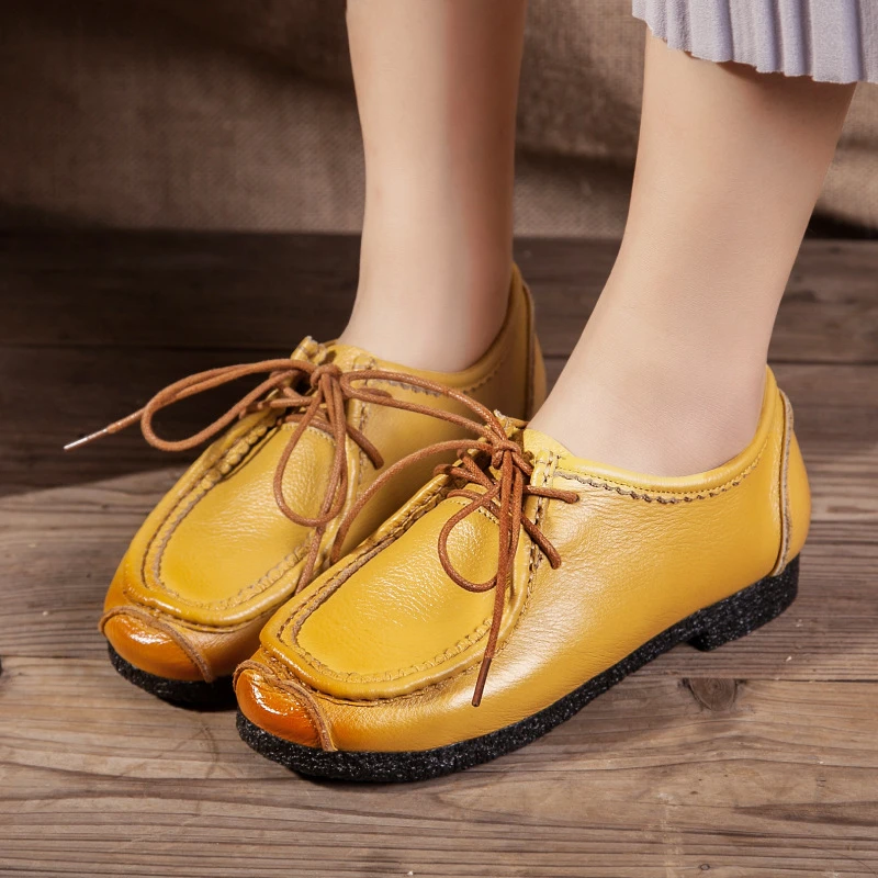yellow oxford heels
