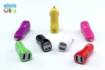 

200pcs/lot Duckbilled dual usb car charger 2.1A+1A USB car charger power adaptor For iphone 4 5 6 7 for samsung for htc