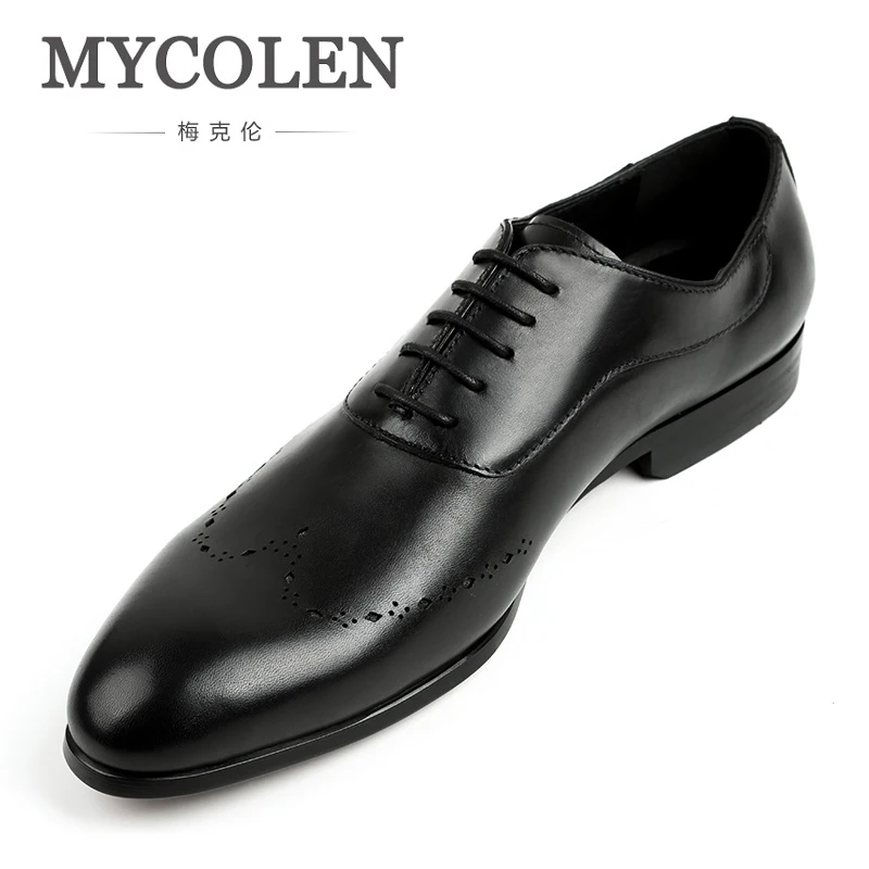 

MYCOLEN Brand Leather Business Men Dress Shoes Brand Designer Retro Handmade Patent Leather Shoes Men'S Genuine Leather Shoes