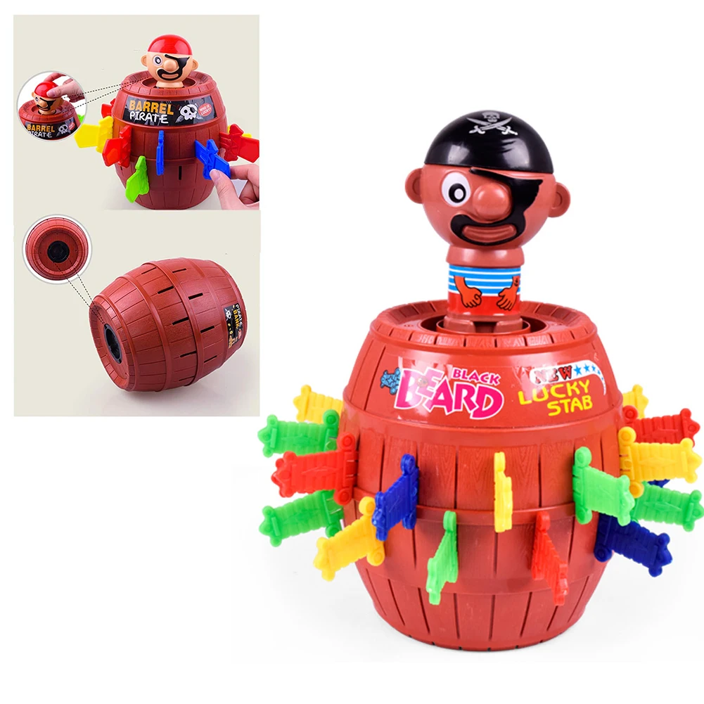 XS Pirate Barrel Game Toy Funny Pirate Barrel Novelty Toy Bucket Lucky Stab Toys Game for Adult Kids Party Game Random Style