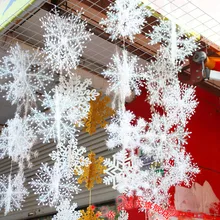 Рождественское украшение подвесная Рождественская гирлянда в виде снежинок трехмерная имитация снежинки