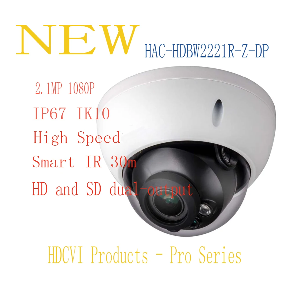Free Shipping DAHUA Security Camera 2 1MP 1080P FULL HD WDR IR HDCVI Dome Camera IP67