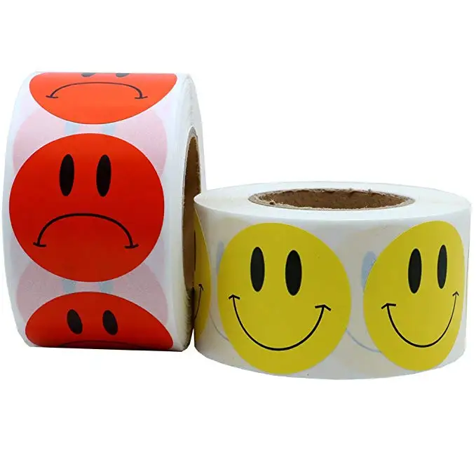 Smiley happy face стикеры s этикетки для печати 500 этикеток в рулоне милые наклейки
