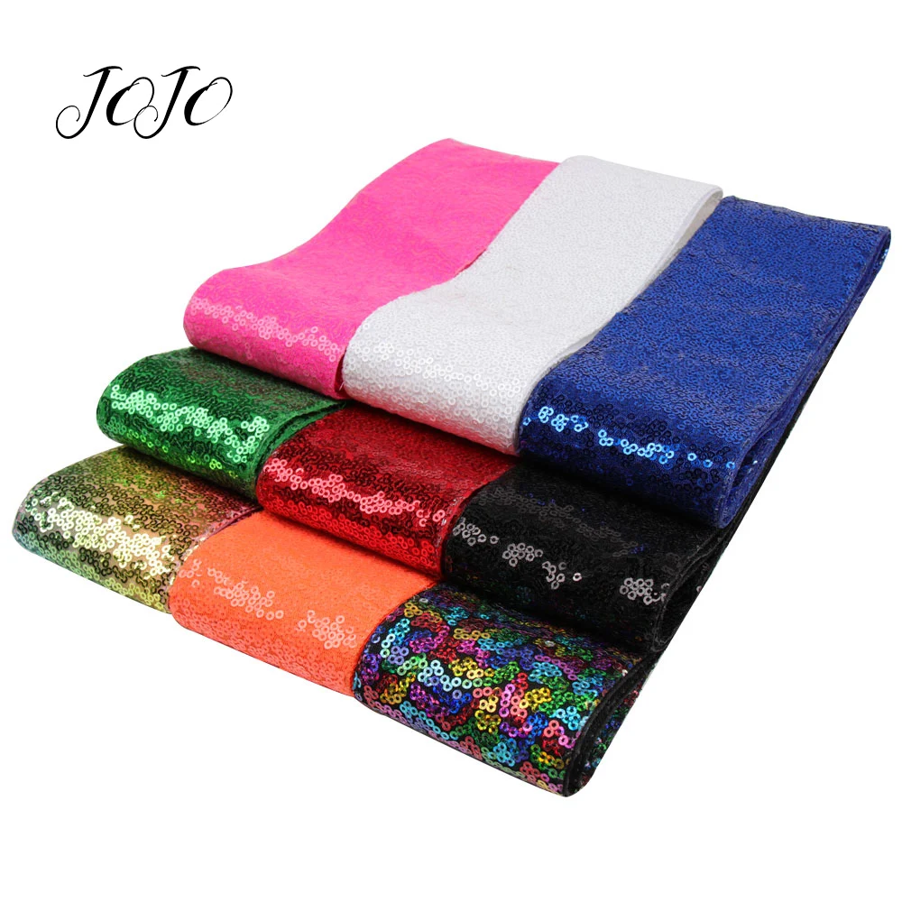 

JOJO BOWS 75mm 2y Sequin Ribbon For Needlework DIY Hair Bows Apparel Sewing Material Handmade Craft Supplies Wedding Decoration