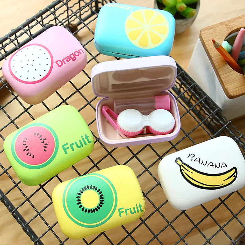 Fruit Design Contact lens case with mirror colored contact lens case