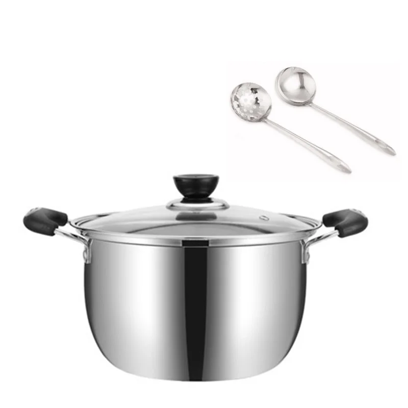 

2.4L/3.1L/4L Multifunctional Cooking Soup Pot Thickened Stainless Steel Hotpot Saucepan With Colander Spoon For Induction Cooker