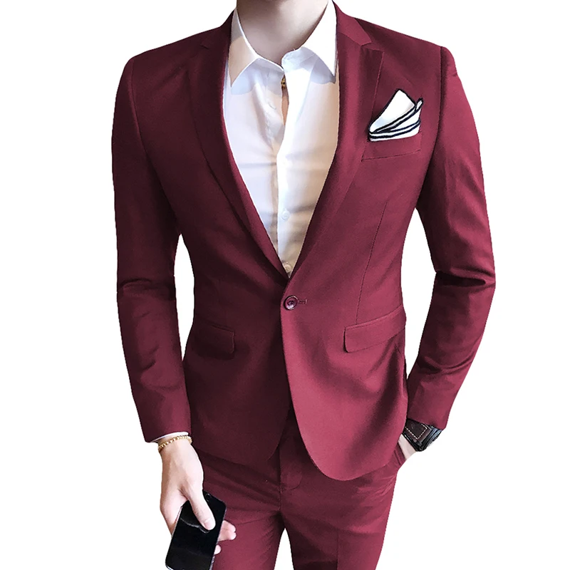 YUNCLOS Новое поступление года Хаундстут для мужчин бизнес костюмы комплект из 3 предметов Формальные смокинги для женихов Slim Fit мужской костюм