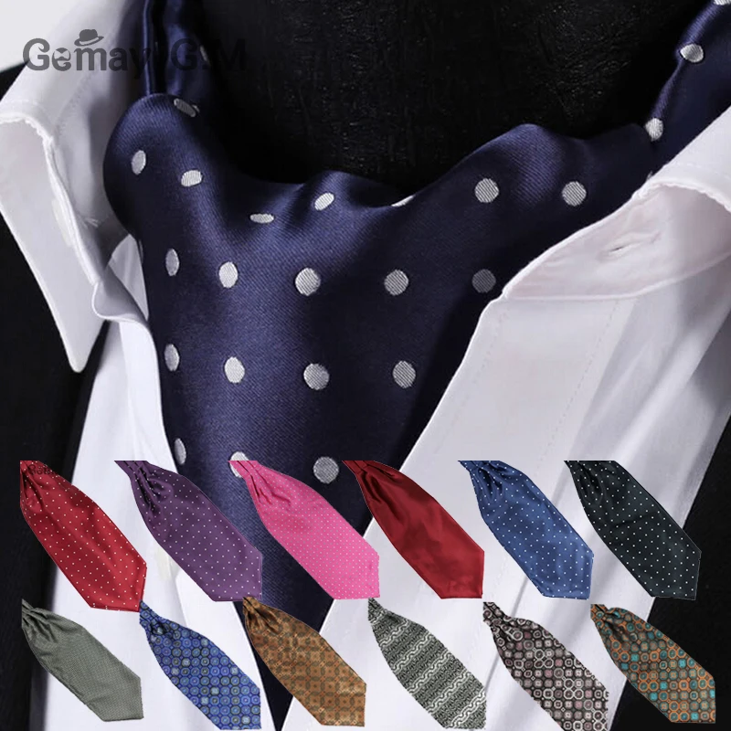 Ascot галстук роскошь Для мужчин S горошек Средства ухода за кожей Шеи Галстук Самостоятельная галстук для Для мужчин свадебные Средства