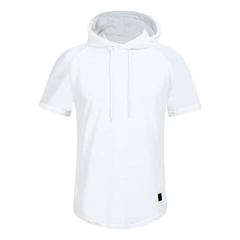 Running Jackets Men hooded short-sleeved t-shirt Fashion Men's Slim Casual Large Size Short Sleeve Hoodie Top Blouse #2h04 (16)