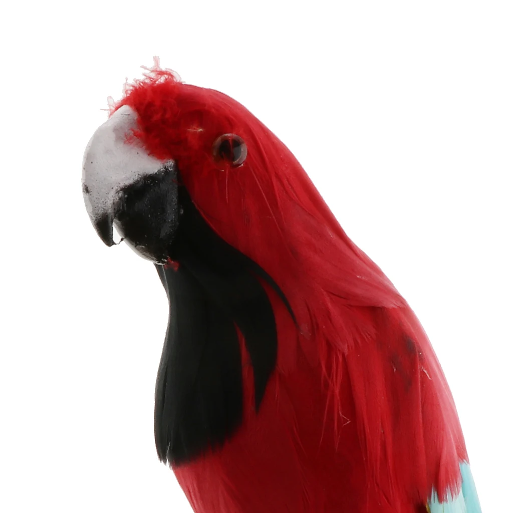 Simulation Parrot Model Artificial Feather Bird Animal Figurine Home Garden Sculptures Yard Law Ornament Decor Fancy Dress Party
