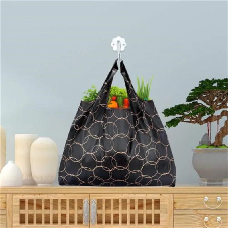 2018 New Lady Foldable Recycle Shopping Bag Eco Reusable Shopping Tote Bag Cartoon Floral Fruit Vegetable Grocery FS11
