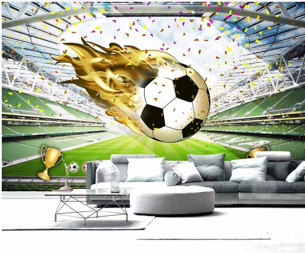 

3d wallpaper custom photo mural HD giant football field Background home decoration 3d wall murals wallpaper for walls 3 d