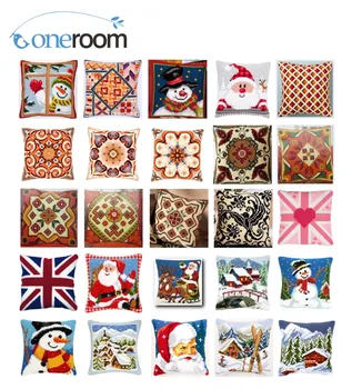 

Snow Acrylic Yarn Embroidery Pillow Tapestry Cushion Front Cross Stitch Pillowcase DIY needlework