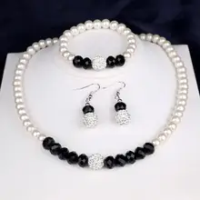 Элегантный Искусственный жемчуг, ожерелье, серьги, браслет, ювелирный набор для женщин, вечерние, подарок