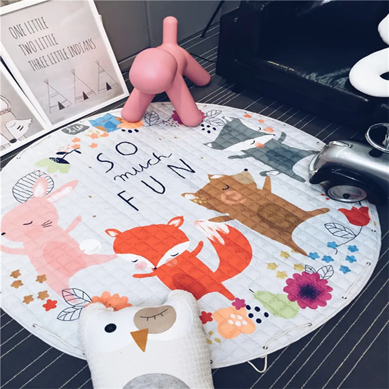 Abbyfrank хлопок мультфильм Детский круглый ползающий пол игровой коврик игрушки